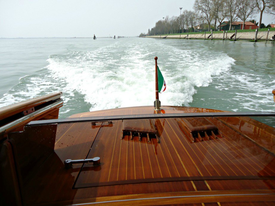 Approaching Burano in a Venetian Water Taxi Venice