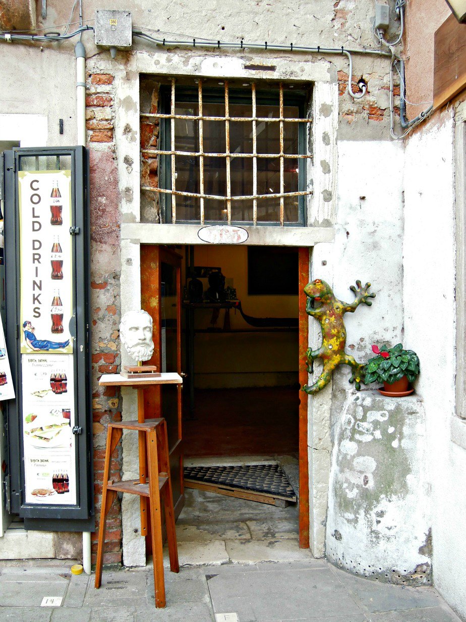 Art Gallery Entrance in Dorsoduro Venice Italy