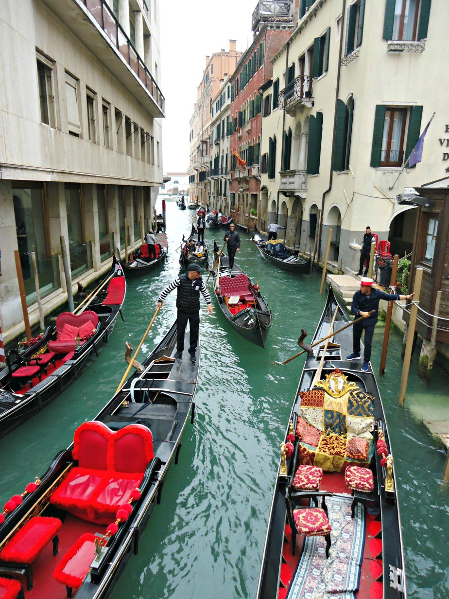 Gondolas on a Canal in Venice