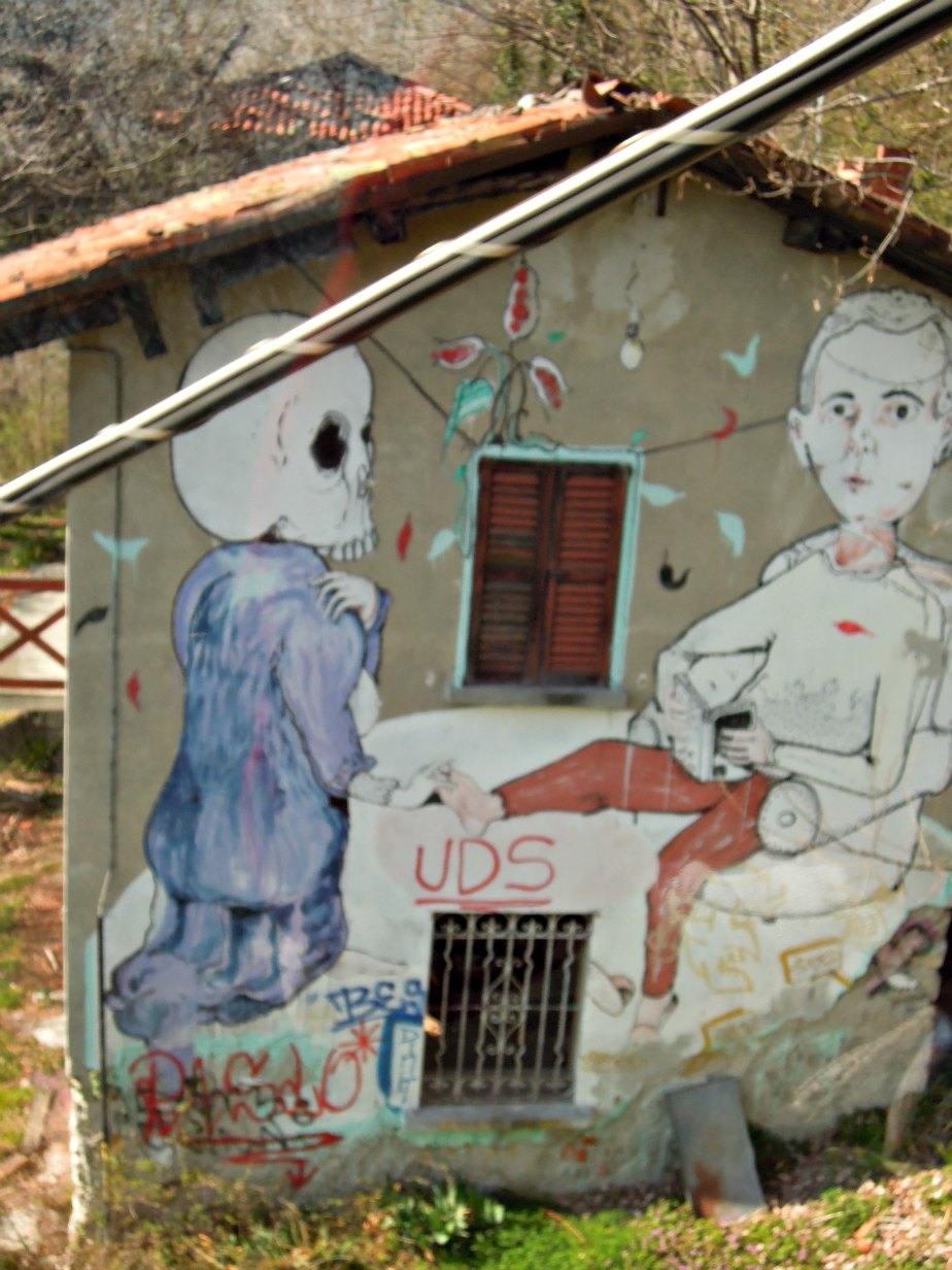 Graffiti near Como to Brunate Funicolare Italy