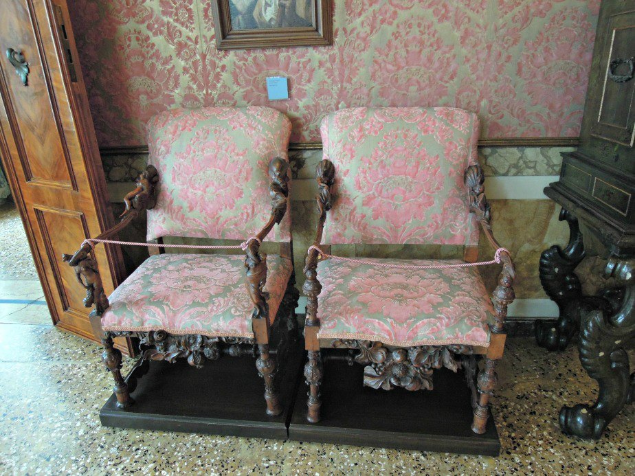 Chairs and Matching Wallpaper Ca'Rezzonico Dorsoduro Venice