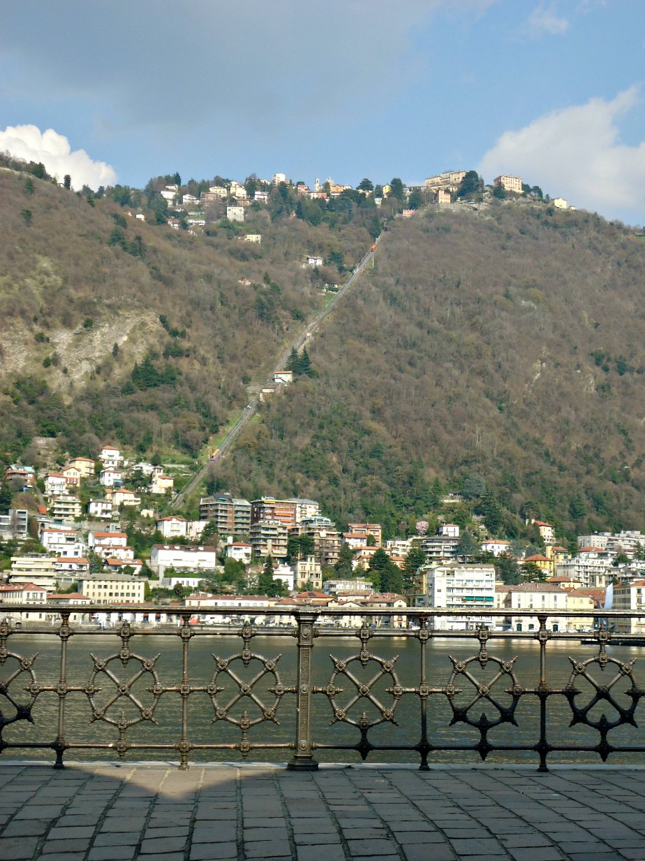 Looking across Lake Como to the Funicolare
