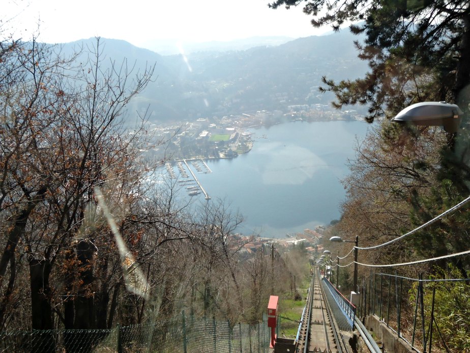 Lake Como from Como to Brunate Funicolare Italy