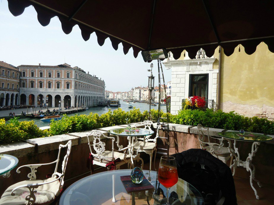 Image of the Terrace at Al Ponte Antico Hotel Grand Canal Venice Italy