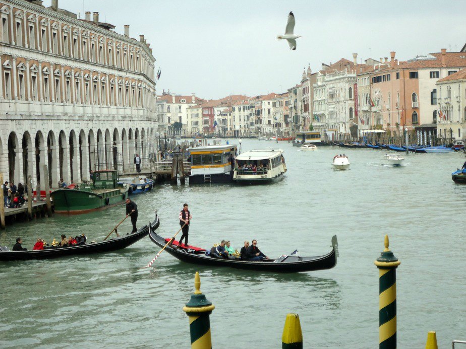 Morning Traffic on The Grand Canal Al Ponte Antico Hotel Grand Canal Venice