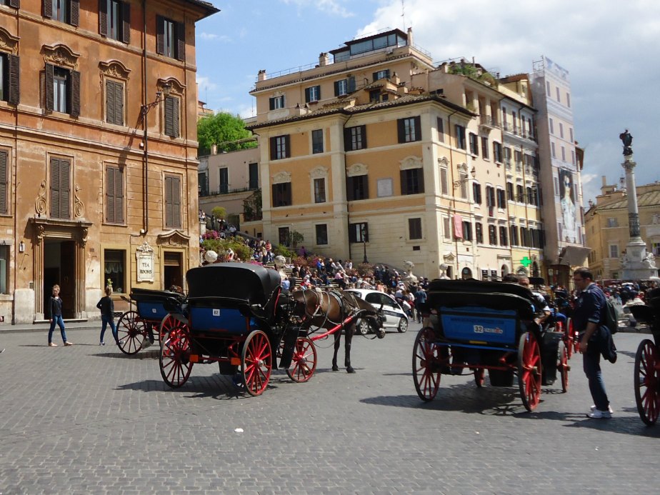 Horses and Carriages in Piazza di Spagna
