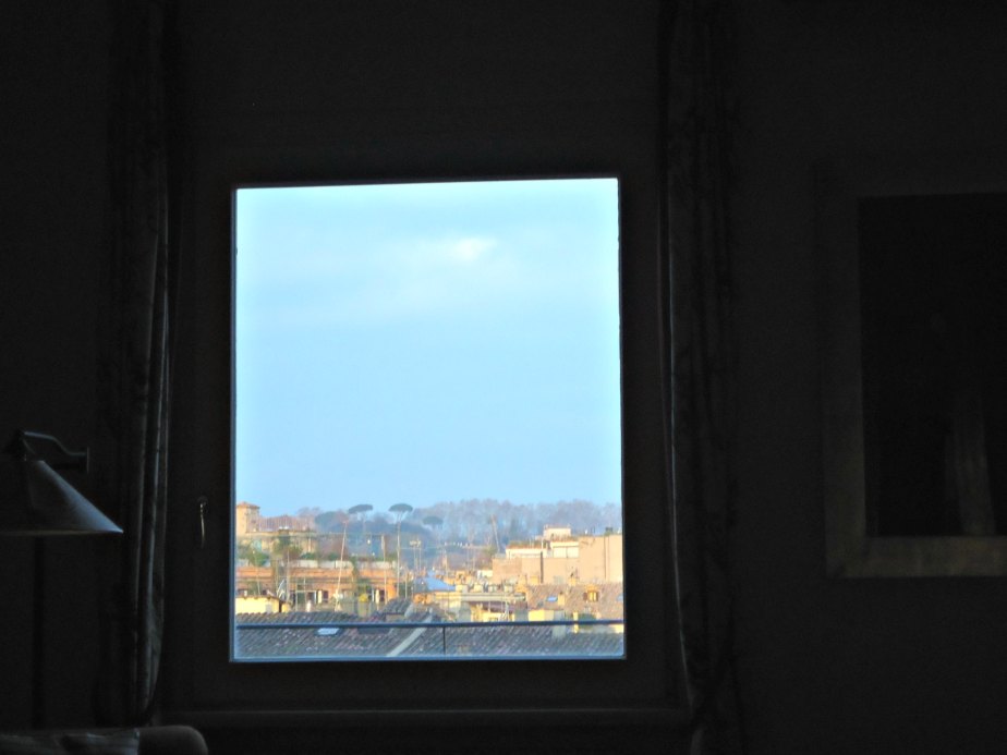 View from my bed to Janiculum Hill, Rome