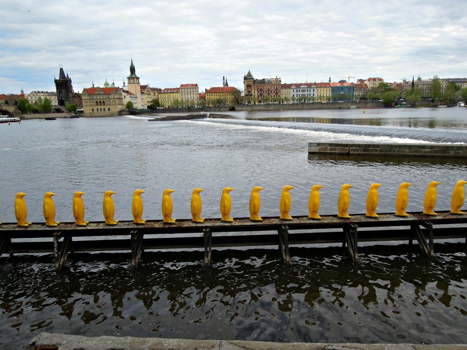 Yellow Penguins by the Cracking Art Group Prague