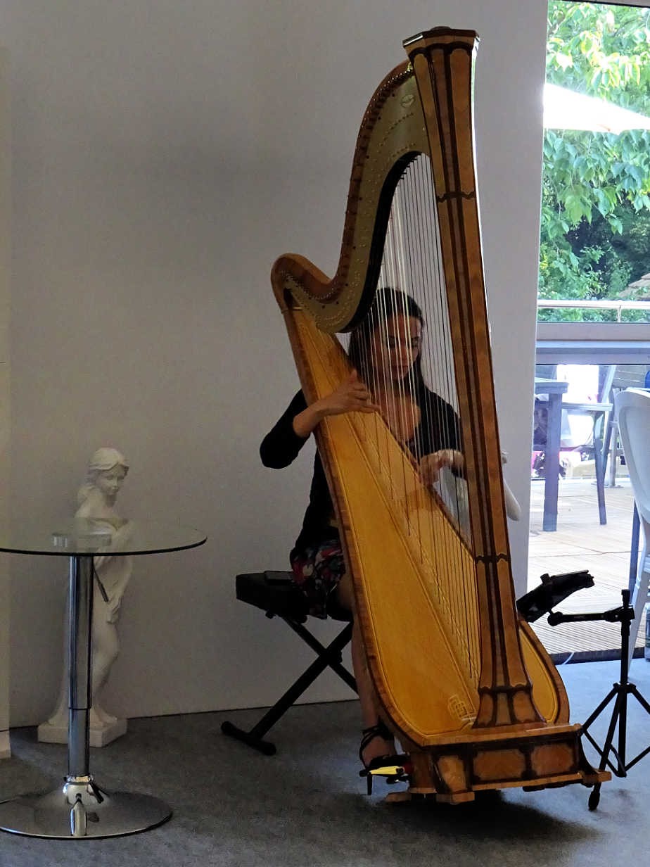 Harpist at the Drawing Room, Chelsea Flower Show