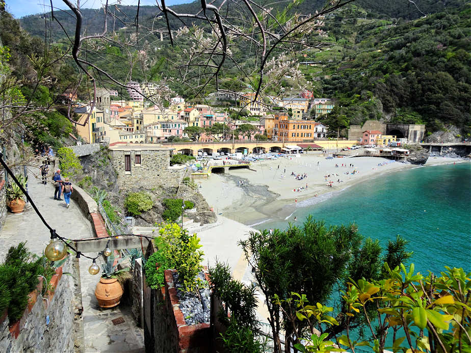 Train track passing Monterosso Beach, Cinque Terre